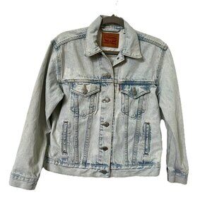 Levi's Jean Jacket Womens S Denim Trucker Acid Wash Light Blue Cotton